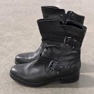 Black Leather Motorcycle Boot